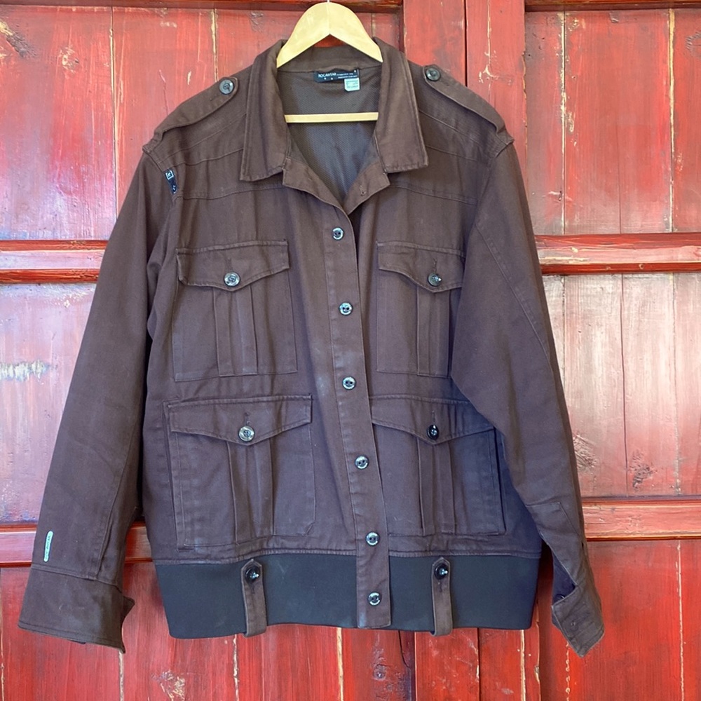 Vintage Rocawear choclate brown denim jacket.3XL